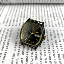 Original stock Shanghai brand square double calendar black shell black surface manual mechanical diameter 33mm send strap