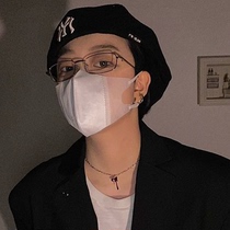 Sven abstinence is golden silk glasses rectangular narrow frame Japanese boys and girls flat glasses can be equipped with myopia to prevent blue light tide