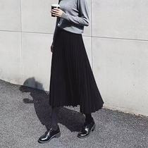 Pregnant women pleated velvet skirt spring and autumn adjustable tide mother thin long pregnant women skirt spring and autumn A- line dress
