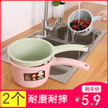 Three water ladles Water spoons Household creative kitchen deepened water bleaching plastic thickened childrens baby bath water scoop spoon