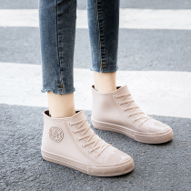 Think more of my fashion Exterior Wear Lady Rain Shoes Glue Shoes Non-slip Working Summer Rain Boots Soft Kitchen Short Barrel Waterproof Shoes