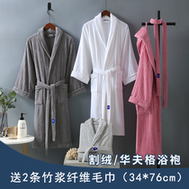 Hotel bathrobe male and female long robe spring summer autumn and winter cotton towel absorbent quick-drying couple