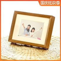 Back to print teak Bevel photo frame solid wood table gift small ornaments wedding registration photo custom hanging wall 6 inch 7