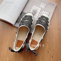 21 Spring and summer pure yuan girl sweet bow letter strap canvas fisherman shoes comfortable and breathable