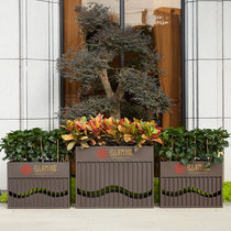 Iron flower box outdoor combination stainless steel flower bed square outside fence Commercial Street partition tree box custom flower trough