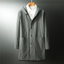 Light time Spring and Autumn thin windwear men and middle - sized leisure fashion army green coat