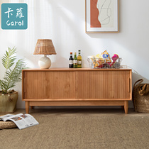TV cabinet solid wood all solid wood ins Wind light luxury Nordic bedroom TV cabinet living room small apartment Japanese style