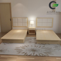 Guangdong Hotel Guest House Furniture into full set of Punctuate Bed Linen Suite Single Apartment Bed and Wardrobe TV Cabinet