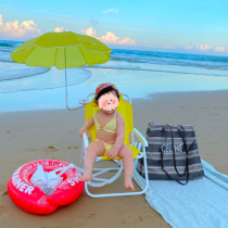 ins Outside ultra-light leisure outdoor childrens beach folding chair with parasol seaside sunscreen baby with umbrella chair
