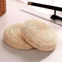 Vintage bamboo woven round kindergarten floor mat Student futon cushion seat on the ground pier Chinese school stool Pu grass