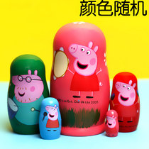 Russian Jacket 5 Floors Cartoon Cute Little Pig Creative Festival Gift Children Wooden Featured Toys