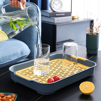 Tray home tea cup tea tray Nordic living room Cup tray rectangular simple creative fruit plate