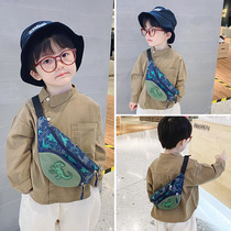 Childrens Bag shoulder bag Boys Chest Bag Dinosaur running bag Kids Outdoor Fashion Personality Small Backpack Tide Tide