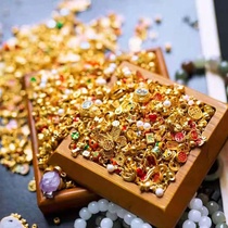 Female gold necklace 999 gold gold 3D hard gold necklace small gold beads pure gold transfer beads bracelet plain gold with beads 007