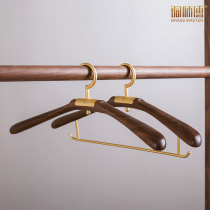 Copper Master Jin Yun Tiancheng Black Walnut Solid Wood Hangers Intractable Household Clothes Racks Brass adhesive hook Clothes Racks Adult