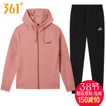 361 Degrees Womens Clothing Casual Suit Jacket 2021 Fall New 361 Tandem Cap Zipped Cardiovert Knitwear Sweatpants Knit Pants