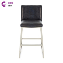 JSM modern minimalist crocodile leather bar chair hotel cafe Villa apartment bar reception stainless steel bar chair