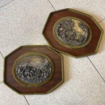 (Canal Grandpa) 40s Signature of bronze silver plated relief hanging painting 3550 Dingjin 2000