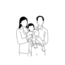 Avatar custom simple black and white tattoo stick figure design family couple avatar customization