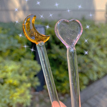 Old wheat grocery store INS Wind retro dream glass coffee mixing rod star Moon mixing spoon