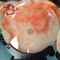 Natural safflower ice Jade Jade safe buckle Jade Jade Jade and family home porch decorations