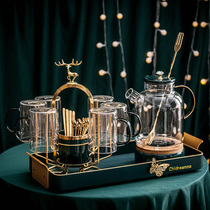 Dyna Dyna Nordic light luxury flower teapot set Glass water set Fruit teapot Tea set Candle heating tea