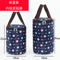 Insulation lunch box bag large large capacity round insulation bag to work outdoor waterproof aluminum foil lunch bag with rice