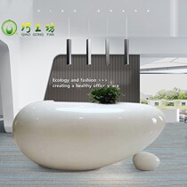 Custom FRP paint egg front desk reception desk Business service front desk Hotel simple company office front desk
