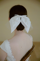 Yesdress new beautiful bow short veil vintage simple embroidery photo photo bridal style headwear