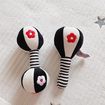 Newborn black and white chasing toys black white and red stimulation visual rattle training visual hearing skin-friendly exercise grip