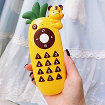 Infant baby pineapple tiger two-in-one remote control phone toy early education educational music recording toy