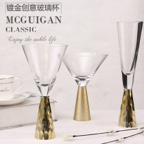 Light luxury plating gold glass goblet dessert Cup cocktail glass champagne glass banquet room decoration Cup