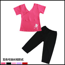Children Dance Suit Girl Practice for Latin Summer Long Short sleeves Pure cotton Chinese body clothes Dance suit V collar