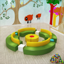 Kindergarten early education center sofa card seat wavy round curved soft bag sofa seat S-shaped childrens back stool