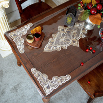 pvc table mat waterproof and oil-proof soft glass table cloth disposable tea table cloth transparent lace Crystal Board dust pad