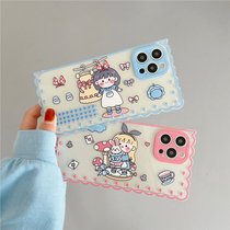 Girl cute cartoon for iphone12pro max Apple 11 phone case x xs transparent 8plus new