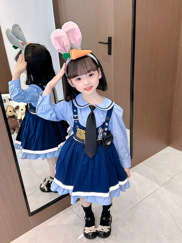 Платье, кролик, военно-морской наряд маленькой принцессы, стиль Лолита, новая коллекция, офицер полиции, косплей