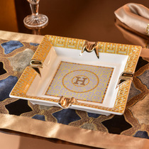 Bone porcelain H Home upscale ashtrays Ceramic European-style cigar Home mosaic Large number minimalist office ktv idea