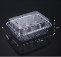 Disposable thick vegetable and fruit plastic sealed transparent fresh-keeping Box 106 2kg rectangular dark buckle with lid