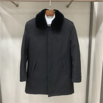 170 yards lost money clearance winter mens lapel mid-length down jacket detachable warm plus velvet thick dad style