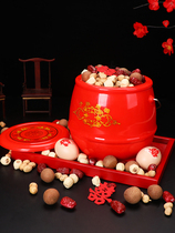 Sun barrel wedding bride preparation supplies Daquan wedding dowry items Daquan high-end use of the wooden Red Barrel