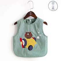 2020 spring and summer new sleeveless gown children cotton bib baby anti-dressing male baby kindergarten eating clothes