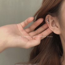 Zircon ear clips without ear piercing womens high-end sense niche design sense cold style new ear bone clip ear hanging earrings stud earrings