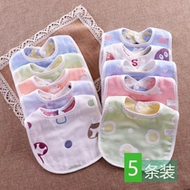 Baby saliva towel spring and summer new cotton gauze breathable absorbent baby button bib anti-saliva towel double-sided