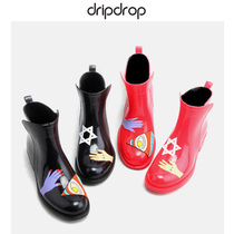 Rain boots womens fashion outer wear low-top waterproof non-slip water boots adult galoshes rubber shoes water shoes womens rain boots short tube