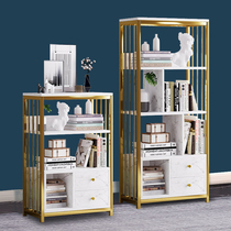 Shelf Floor-to-ceiling living room wrought iron balcony display rack Nordic bookcase Modern simple storage wall storage bookshelf