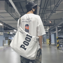 Art Guy Hands Carry Canvas School Bag Trend Large Capacity Cloth Bag Day Students Korean Version Male And Female Skewed Cross Single Shoulder Bag