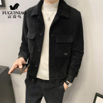 Rich bird woolen coat mens new mens woolen short tooling cashmere coat mens high-end big-name jacket