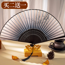 Fan folding fan Chinese style ancient style female Japanese style small retro cloth summer dance dance folding classical costume tassels