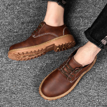 Martin boots mens low-top shoes Korean version of the trend Desert leather boots booties mens boots spring big yellow front tooling boots men